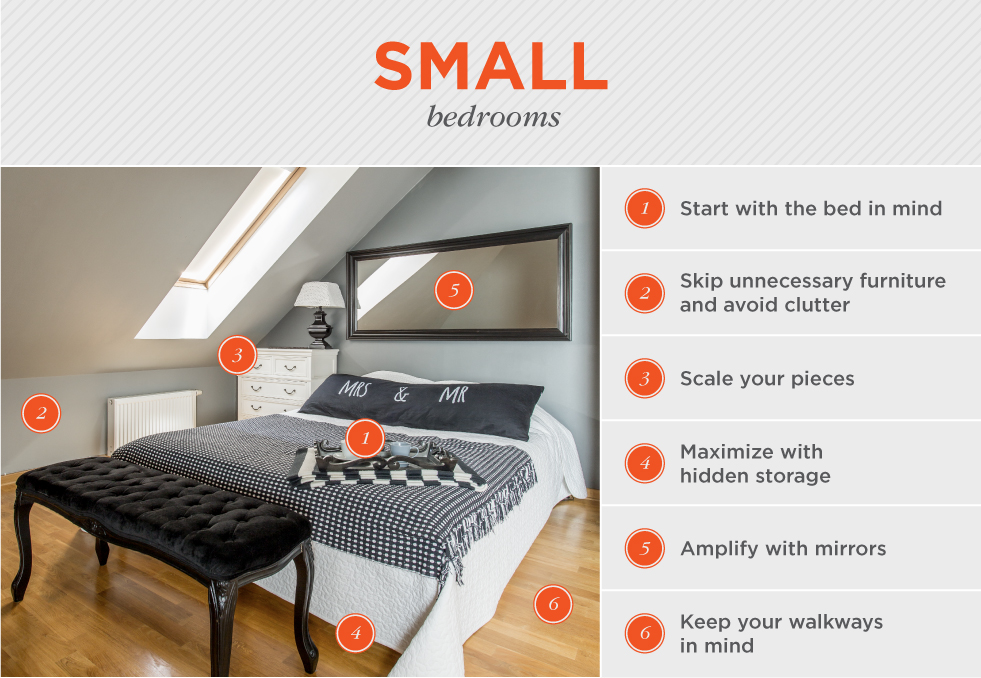 How to arrange furniture in a small bedroom