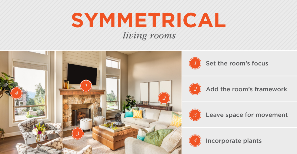 How to arrange furniture in a symmetrical living room