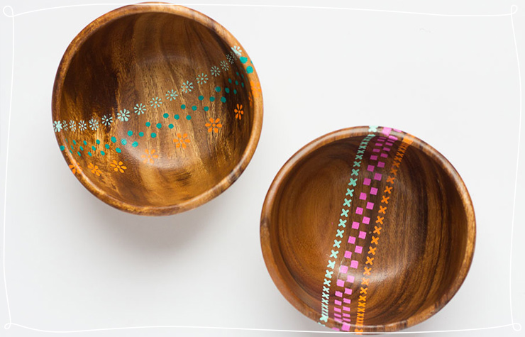 colorful wood bowls 