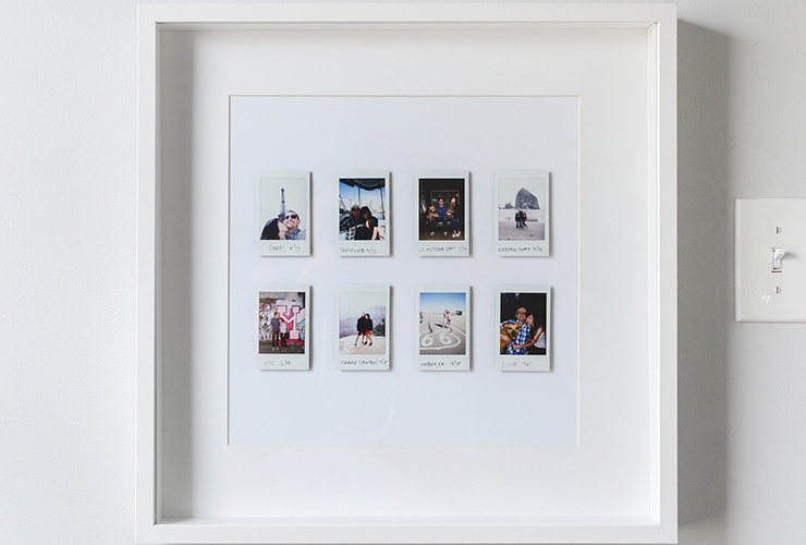 Polaroids are framed in lines