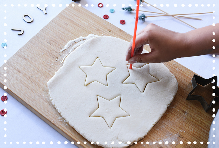 create ornament hole in salt dough