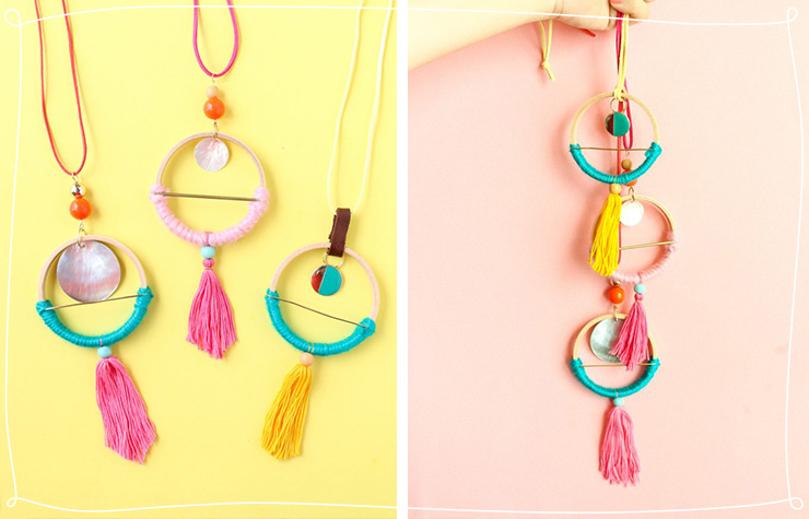 colorful hoop necklace