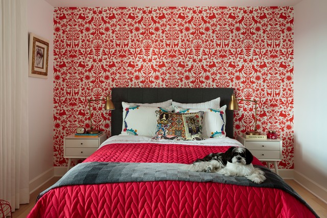 75 Unique Red Bedroom Ideas And Photos Shutterfly - Red Wallpaper For Walls Designs