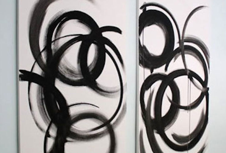 black and white swirl art