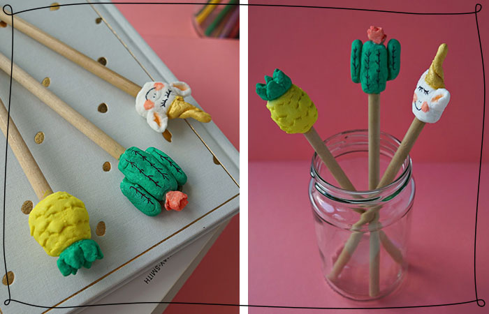fun pencil toppers on pencils