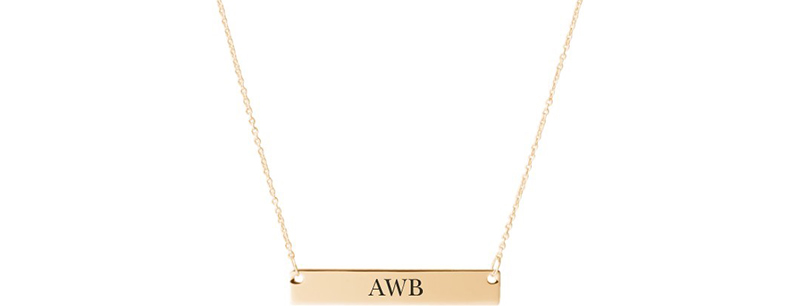 custom gold necklace with name plate