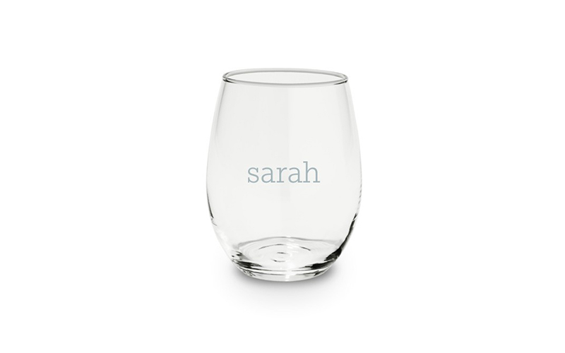 personalized wine glass with initial