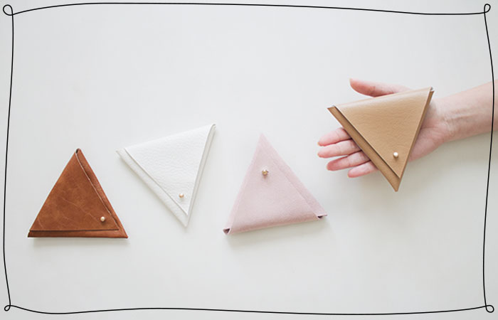 leather triangle pouches in many colors