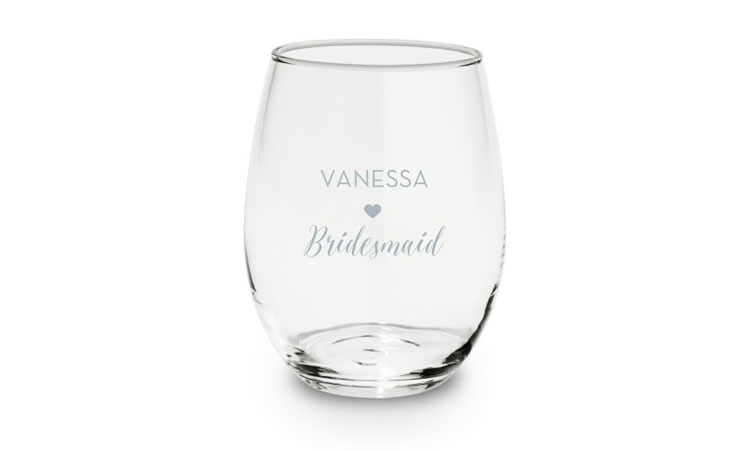 bridesmaid gift wine glass