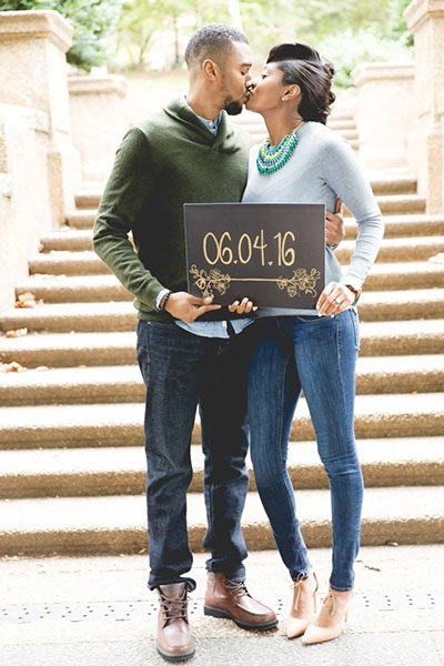outdoors fall casual props engagement photo idea