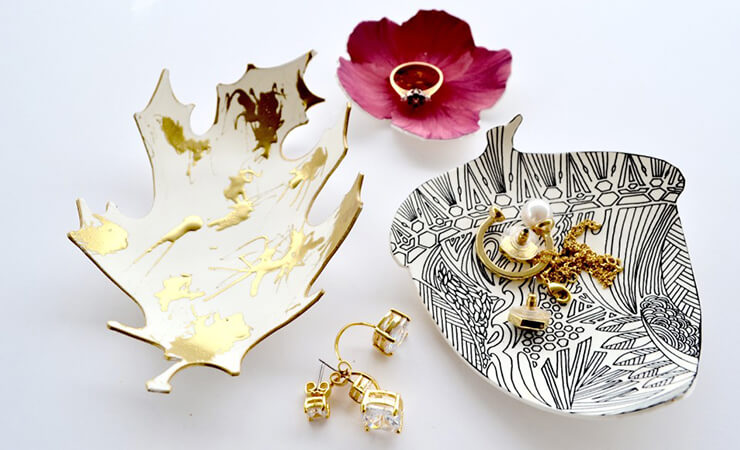 Customized Jewelry Bowls with Gold Leaf Gift
