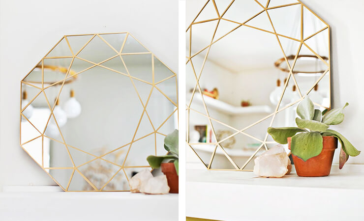Geometric Mirror for a Chic Home Gift