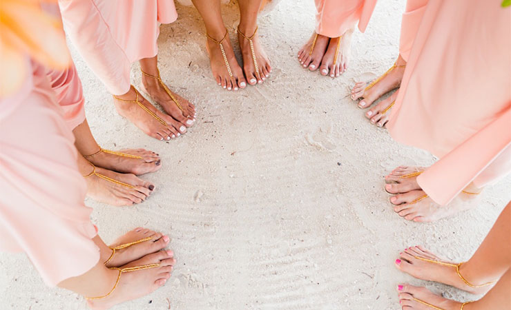 bridesmaid gift beaded barefoot sandals