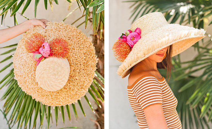 bridesmaid gift floral summer hat