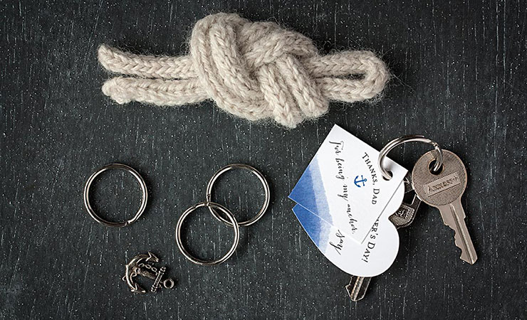 father bride gift knitted nautical keychain for dad