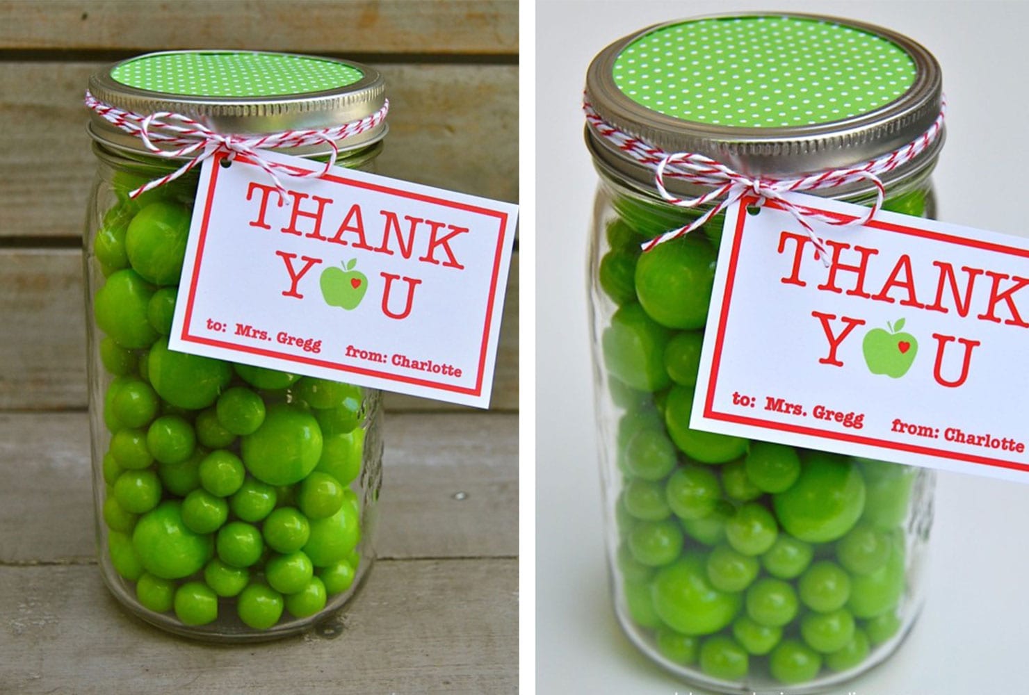 teacher appreciation week gift ideas apple themed mason jar width=