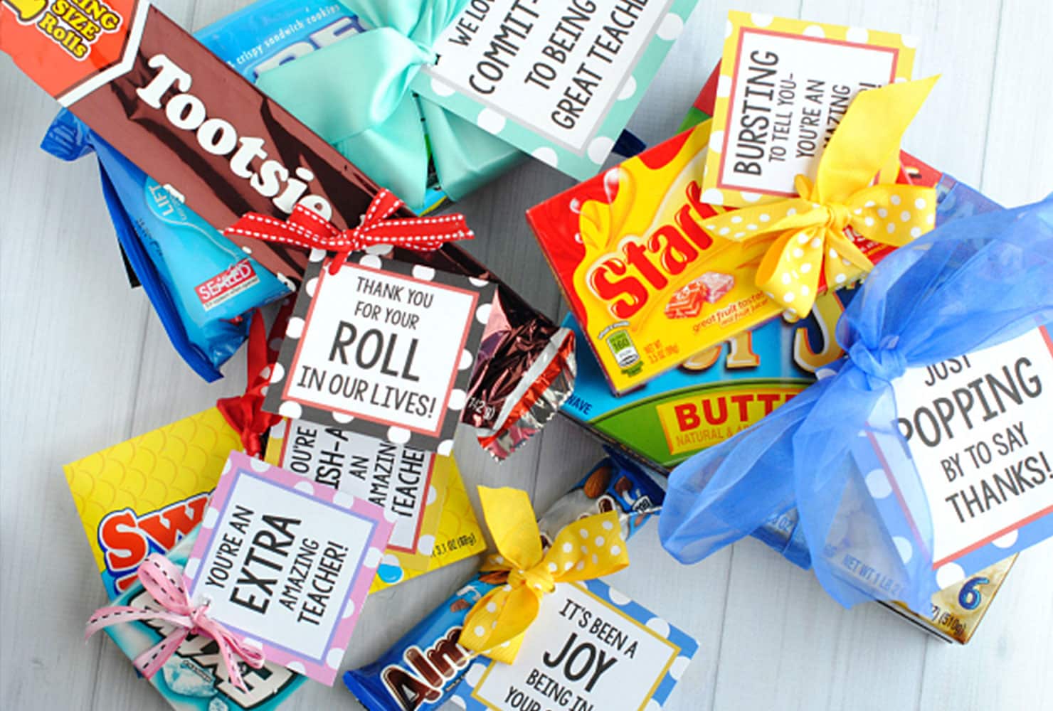 teacher appreciation week gift ideas candy bars width=