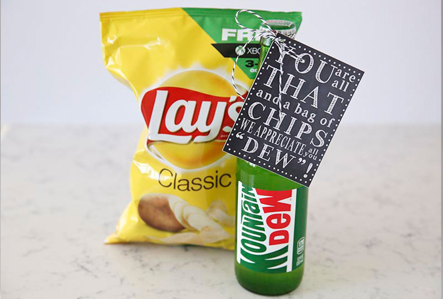 teacher appreciation week gift ideas soda and chips width=