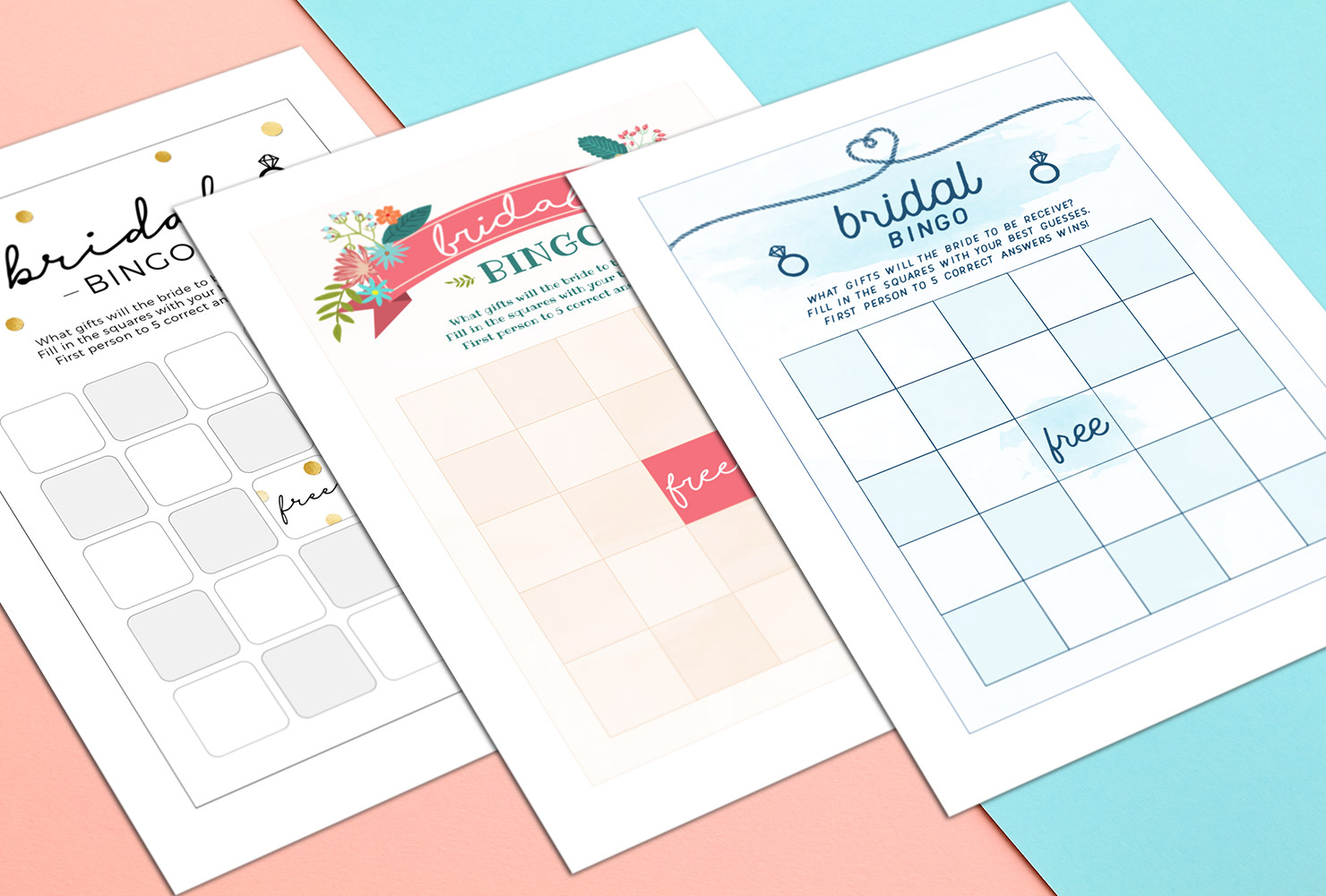 bridal shower bingo cards