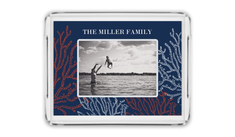 10th Wedding Anniversary Gift Ideas Blue Personalized Serving Tray