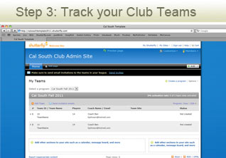 Step 3: Track your Club Teams